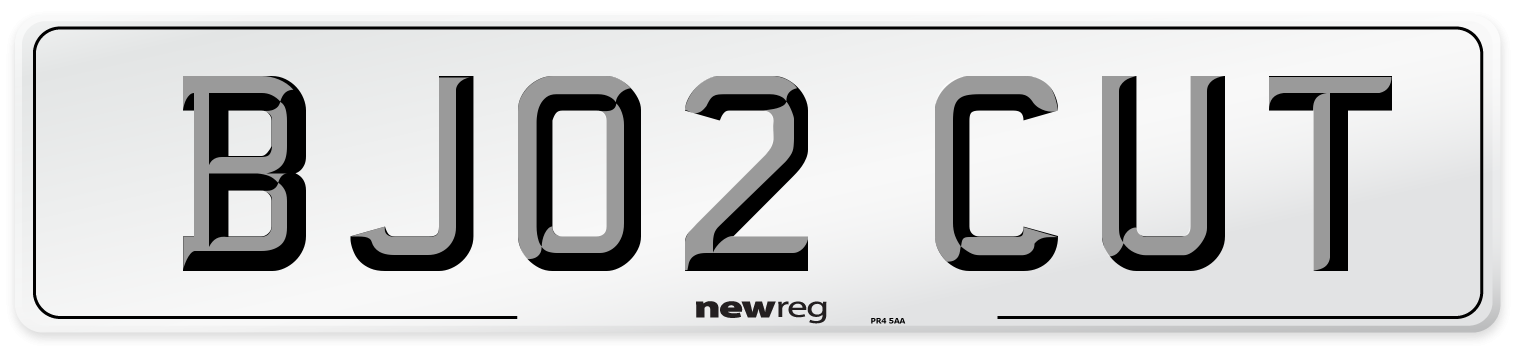 BJ02 CUT Number Plate from New Reg